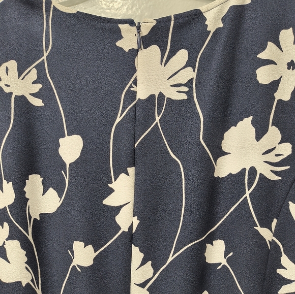 Brooks Brother Woman's Sleeveless Floral Print Blue White Dress Plus Size 16 - Picture 3 of 11